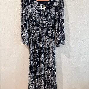 Anttony Original - Women’s Black and White Patterned Mesh Dress - NWT